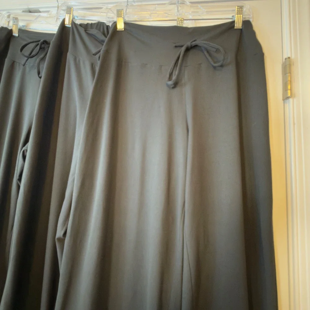 Showitty Set/3 Wide Leg Lounge Pants High Waisted‎ Drawstring Yoga Trousers XL